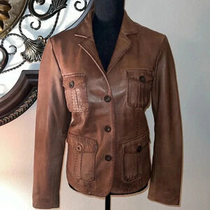 Sundance Tan Leather Blazer